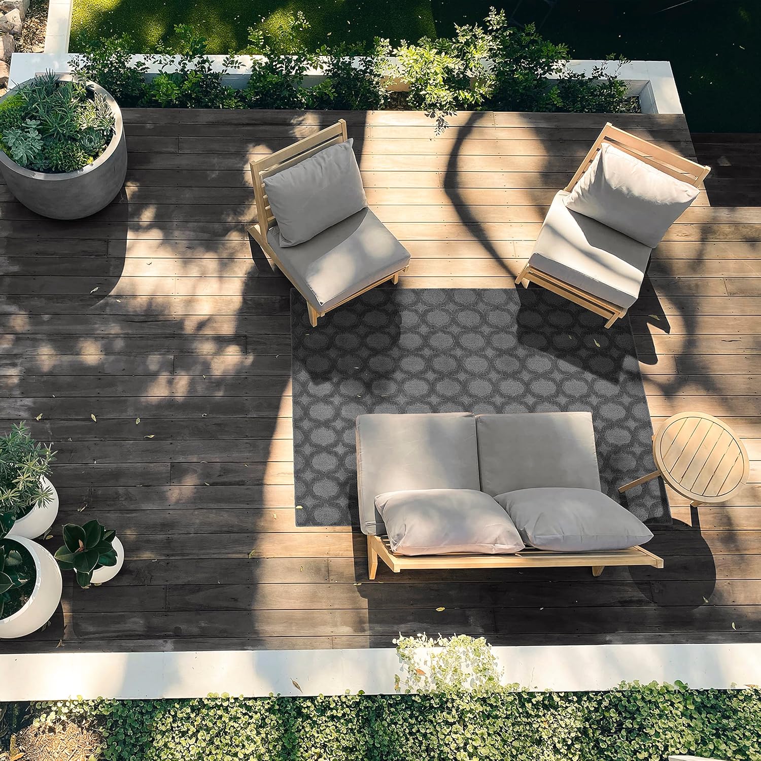 Garland Rug Garden Trellis 5 ft. x 7 ft. Indoor/Outdoor Area Rug Outdoor Waterproof Rug for Patio, Camping Rugs, RV, Porch, Deck, Camper, Balcony, Backyard for High-Traffic Areas, Cinder Gray