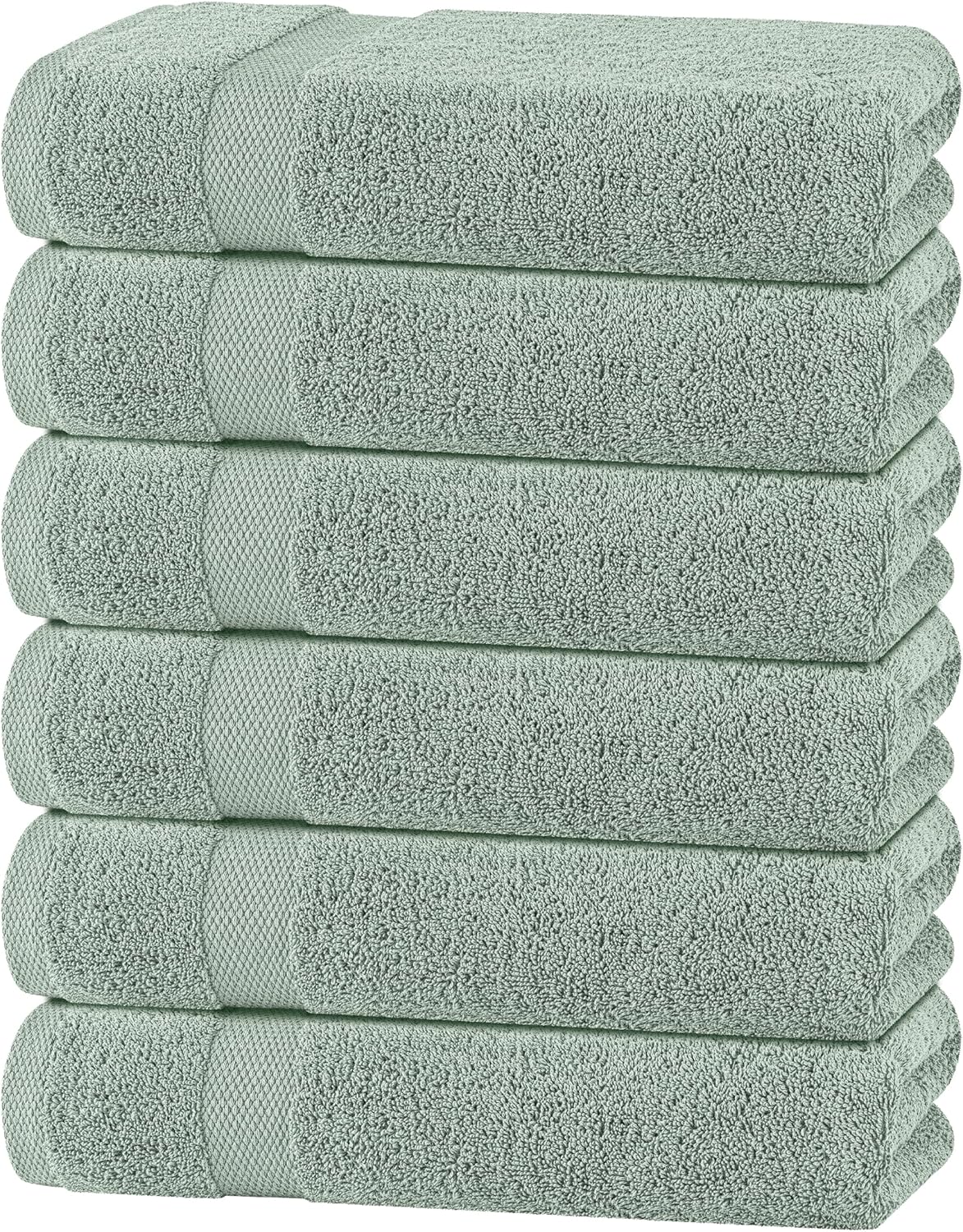 Wealuxe Green Bath Towels 24x50 Inch, Cotton Towel Set for Bathroom, Hotel, Gym, Spa, Soft Extra Absorbent Quick Dry 6 Pack