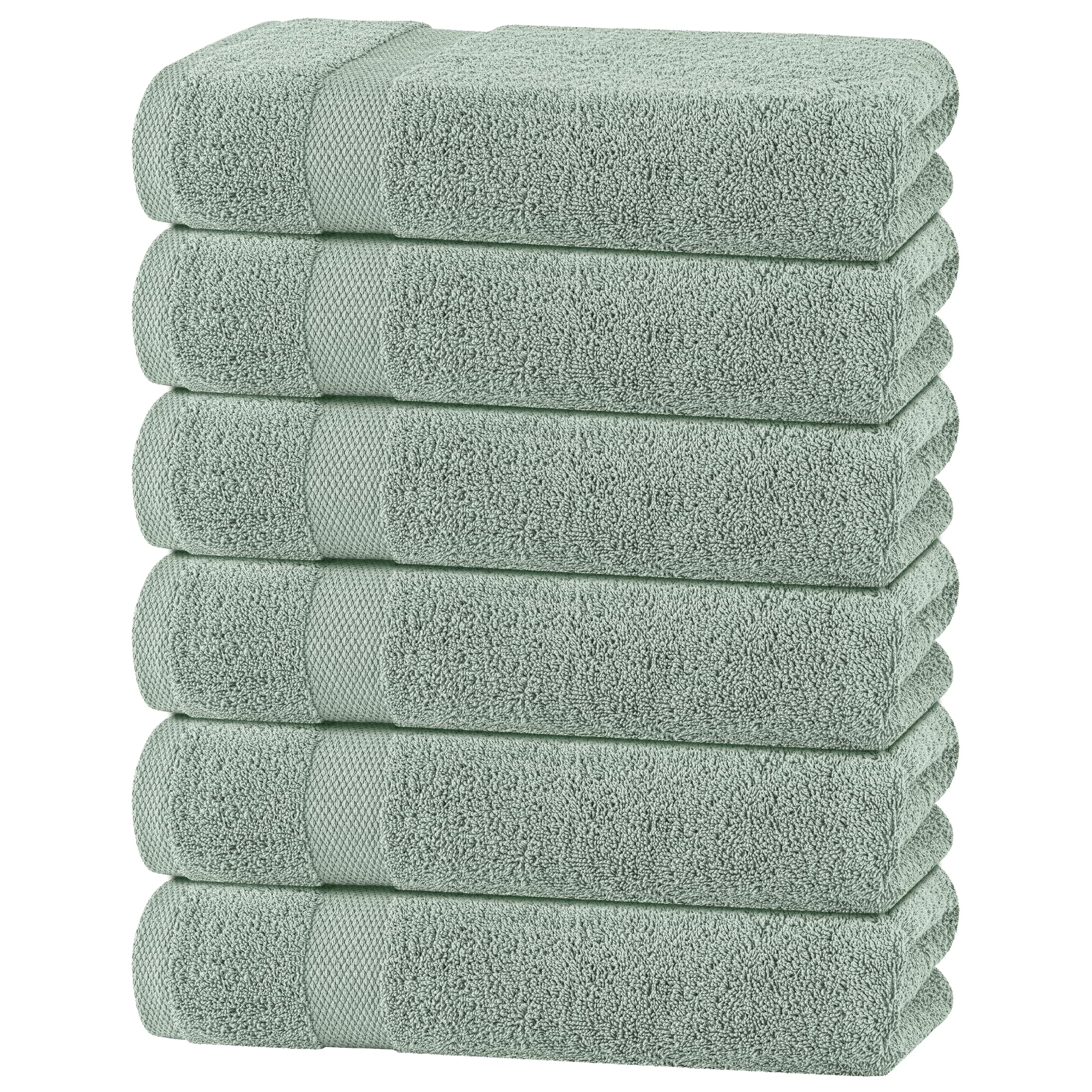 Wealuxe White Bath Towel Set - 6-Piece Absorbent Cotton -16
