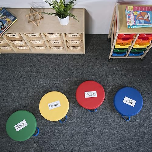 Miniatura 9 de Factory Direct Partners SoftScape 15 inch Round Classroom Floor Cushions with Handles; Flexible Seating for Daycare, Preschool, Playroom; 2 inch