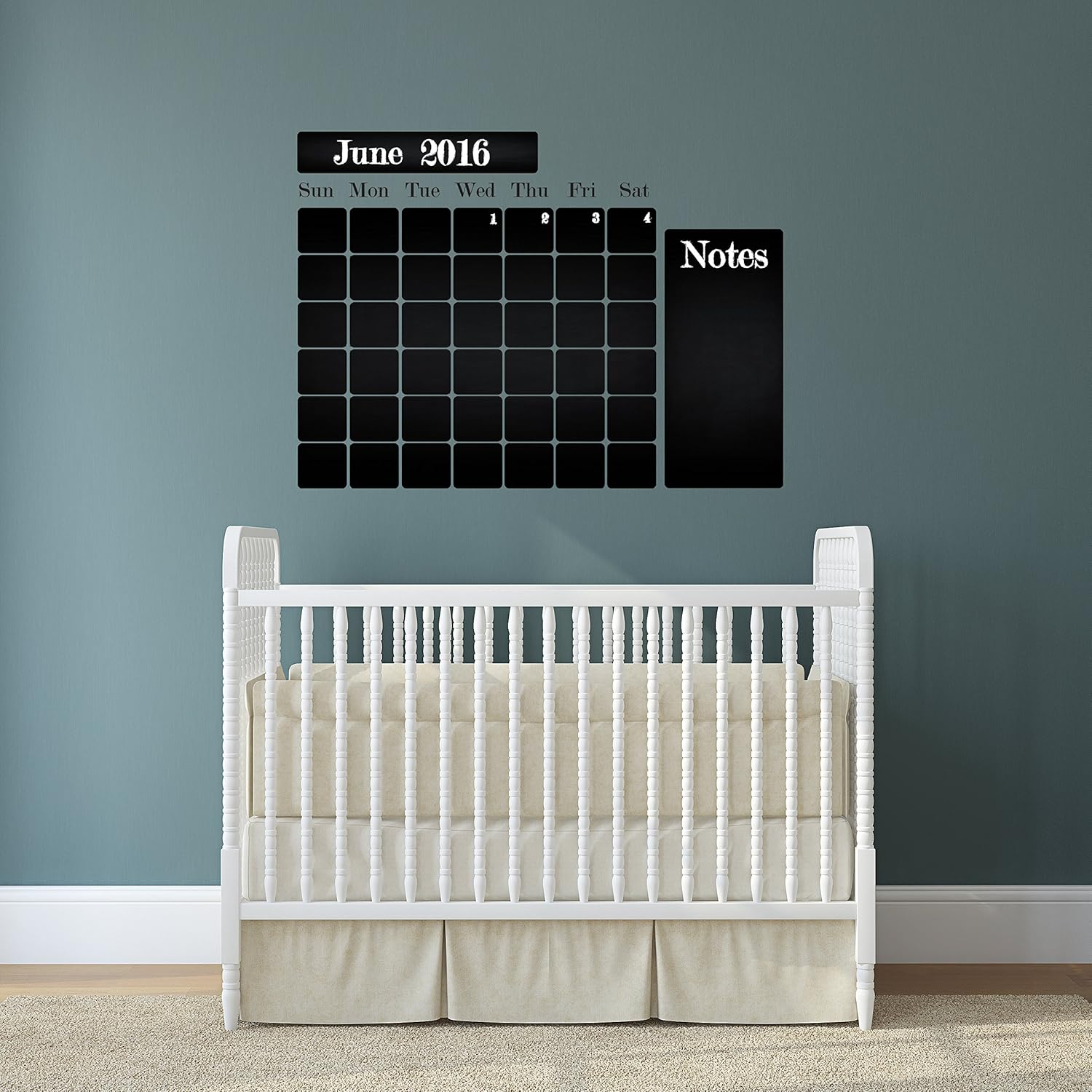 ( 55'' x 41'' ) Chalkboard Vinyl Wall Decal Calendar with