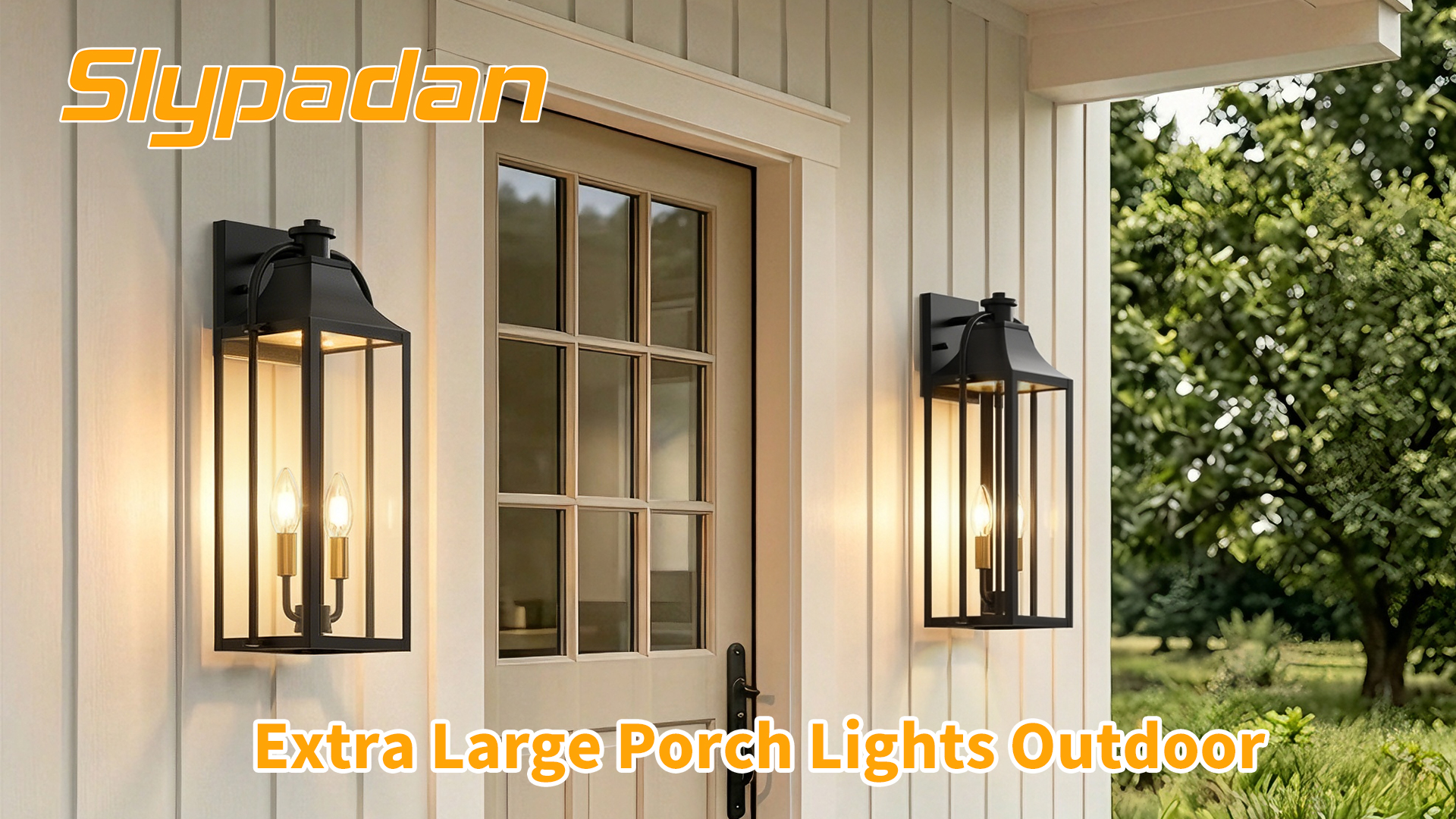 Image of 24 inch Wall Sconces Set of Two, 3-Light Oversized Dusk to Dawn Outdoor Light Fixture, Waterproof Aluminum Wall Lamps, Outside Lights for House, Outdoor Front Door Decor for Entryway, Hallway, 1 Pack