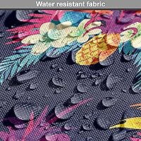 Vista 113 de Ambesonne Tela Geométrica por Yarda, Diseño Monocromo Patrón Abstracto de Líneas Continuas sobre Fondo Liso, Tela de Punto Elástico para Ropa