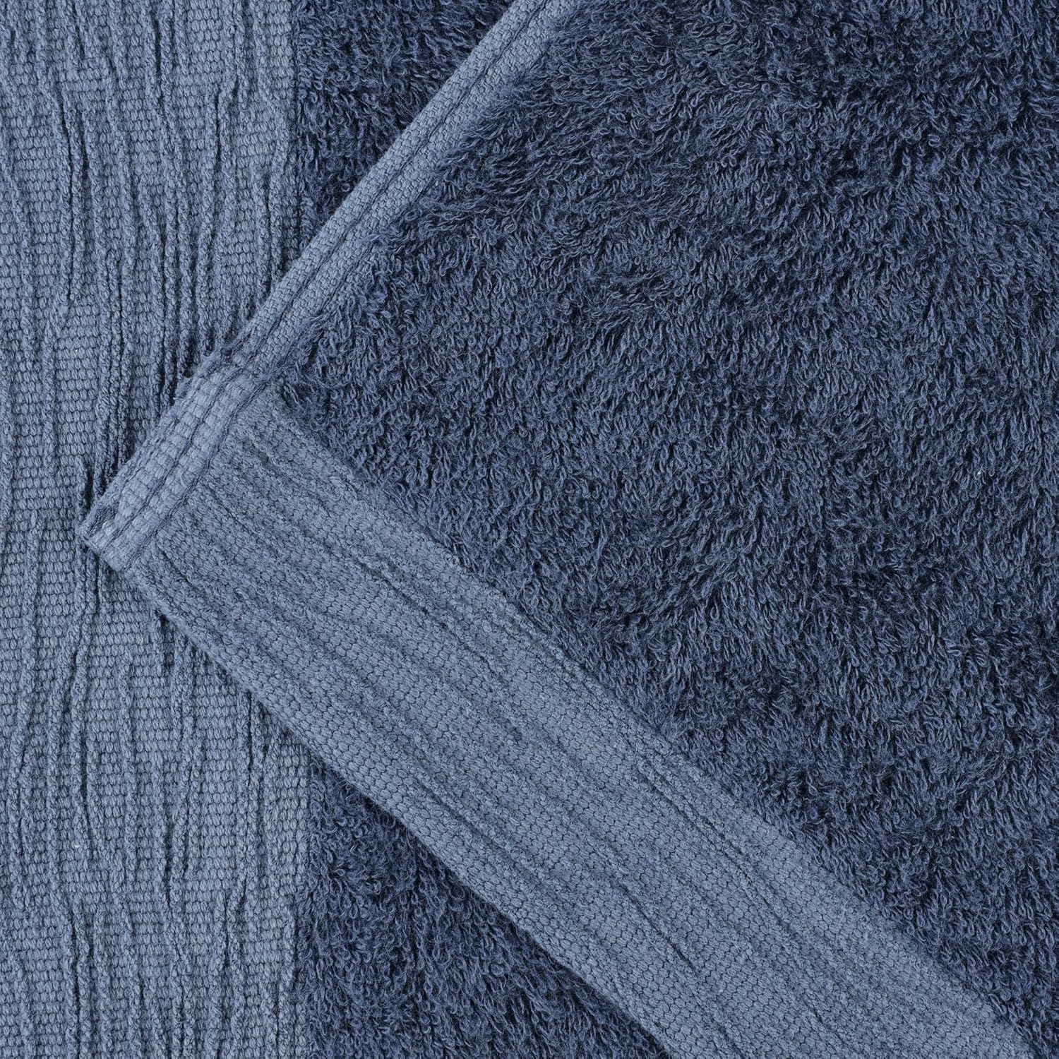 Superior Rayon from Bamboo Blend 3-Piece Towel Set, Luxury Quick Dry, Bathroom Essentials, Shower, Spa, Plush Soft Absorbent Towels, Includes 1 Bath, 1 Hand, 1 Washcloth/Face Towel, Navy Blue