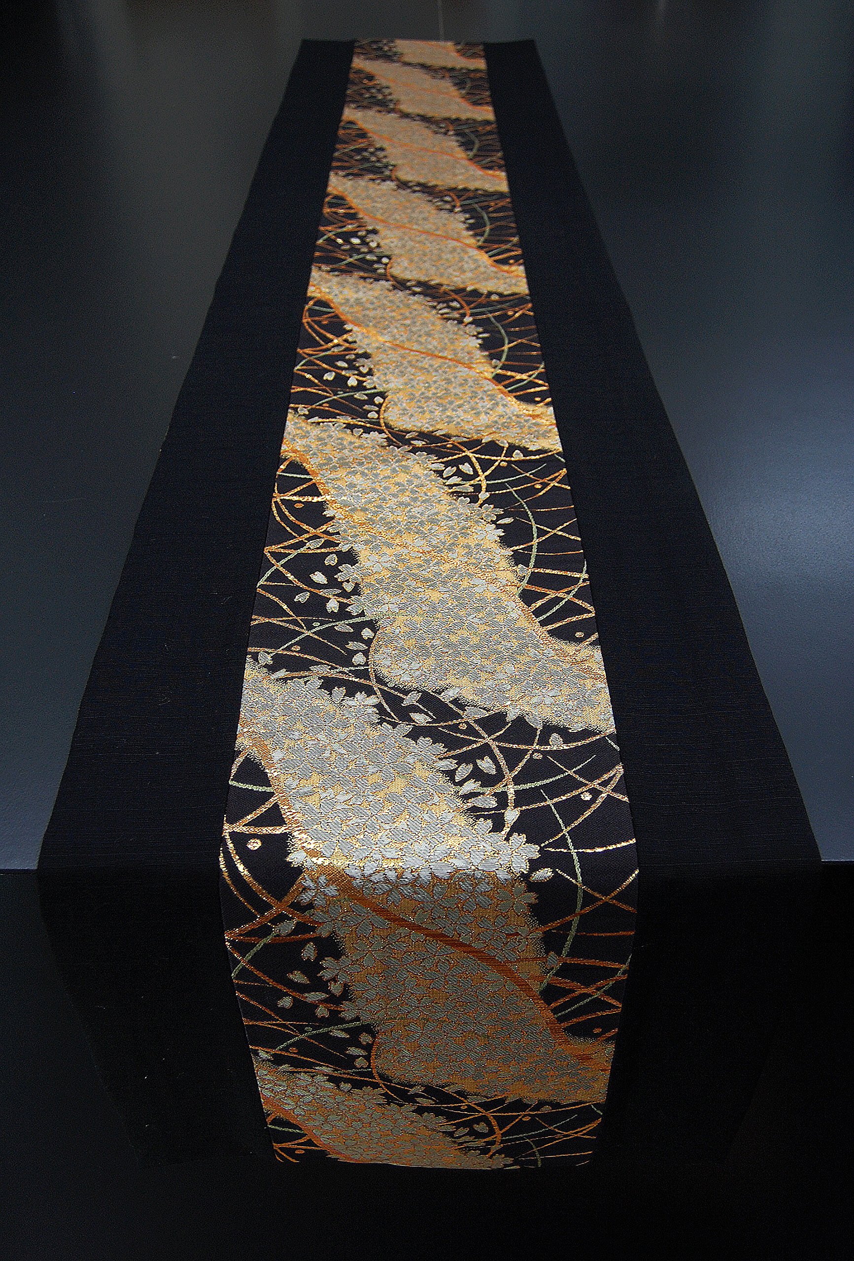 Amazon.co.jp: 和風 着物帯 テーブルランナー 150×30cm 金襴織