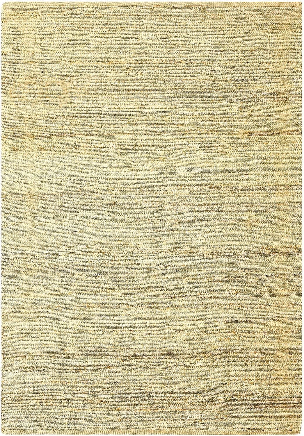 Abani Farmhouse Style Premium All-Natural Fiber Jute Rug - 6' x 9' Textured Beige Braided Boho Dining Room Rug Rugs