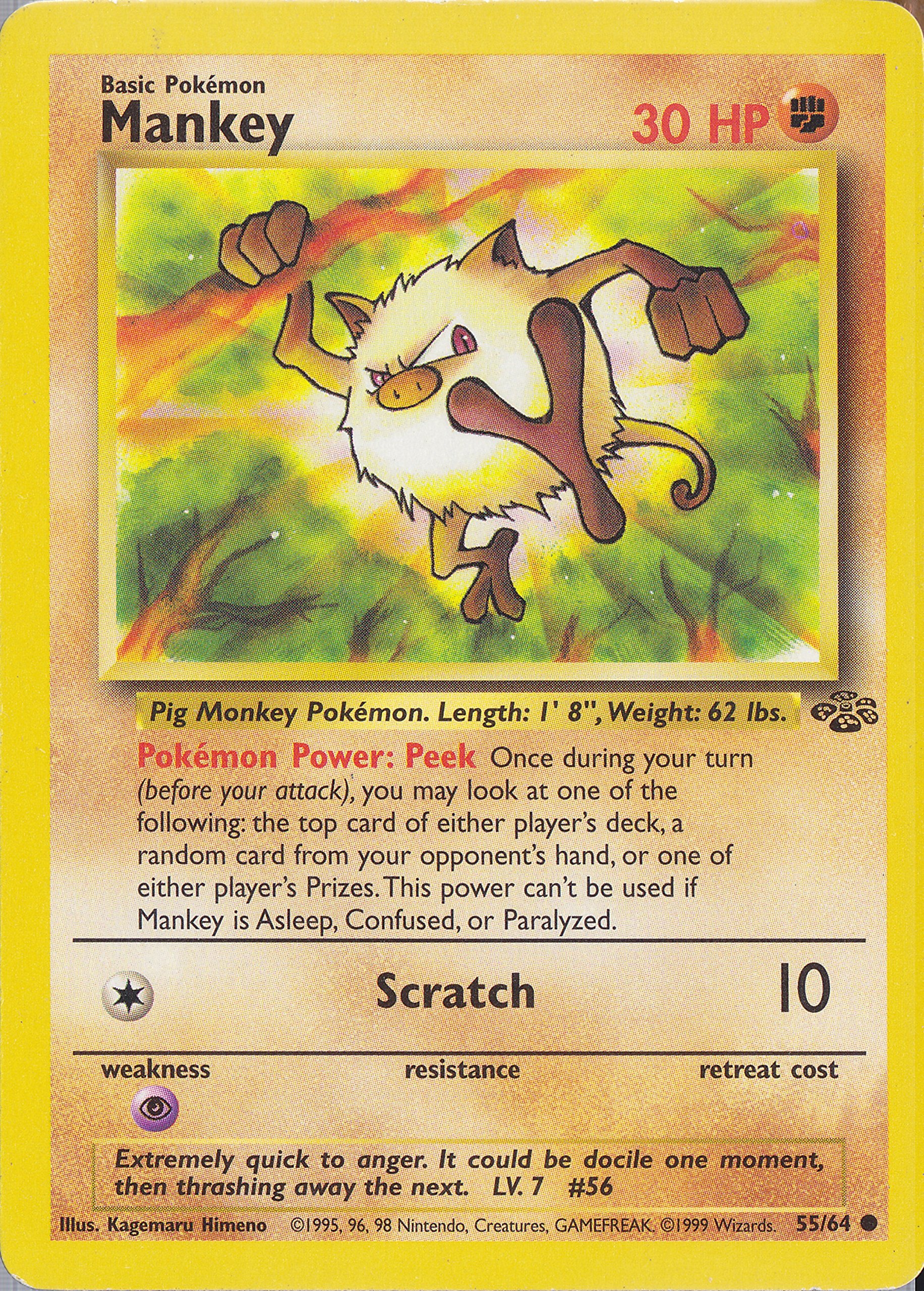Pokemon Jungle 1st Edition Common Card 55 64 Mankey | Desertcart Fiji