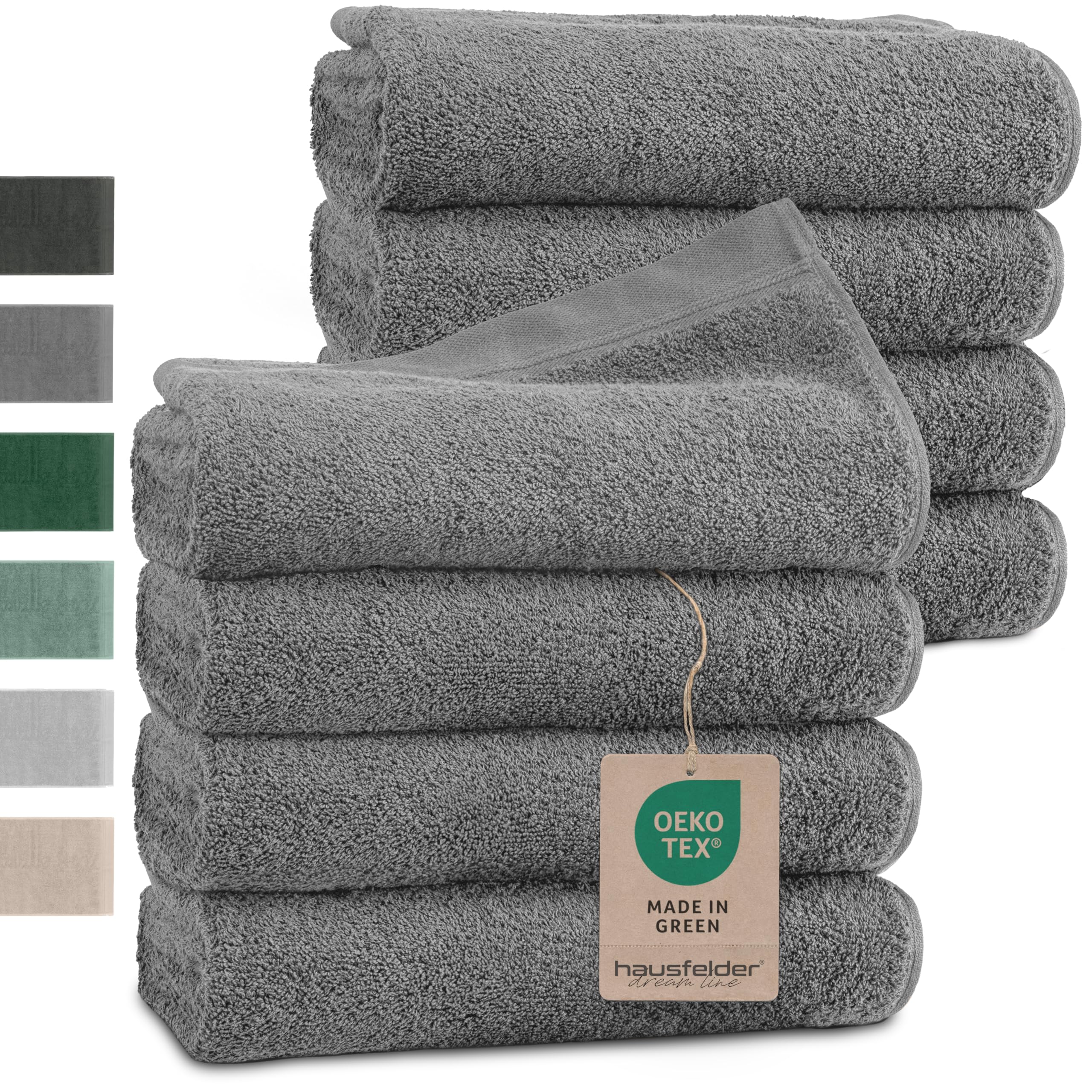 Hausfelder Handtücher 8er Set, 50x100cm, Grau