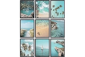 Tropical Beach Prints Wall Decor - Coastal Posters Beach Pictures Ocean Beach Prints Wall Art
