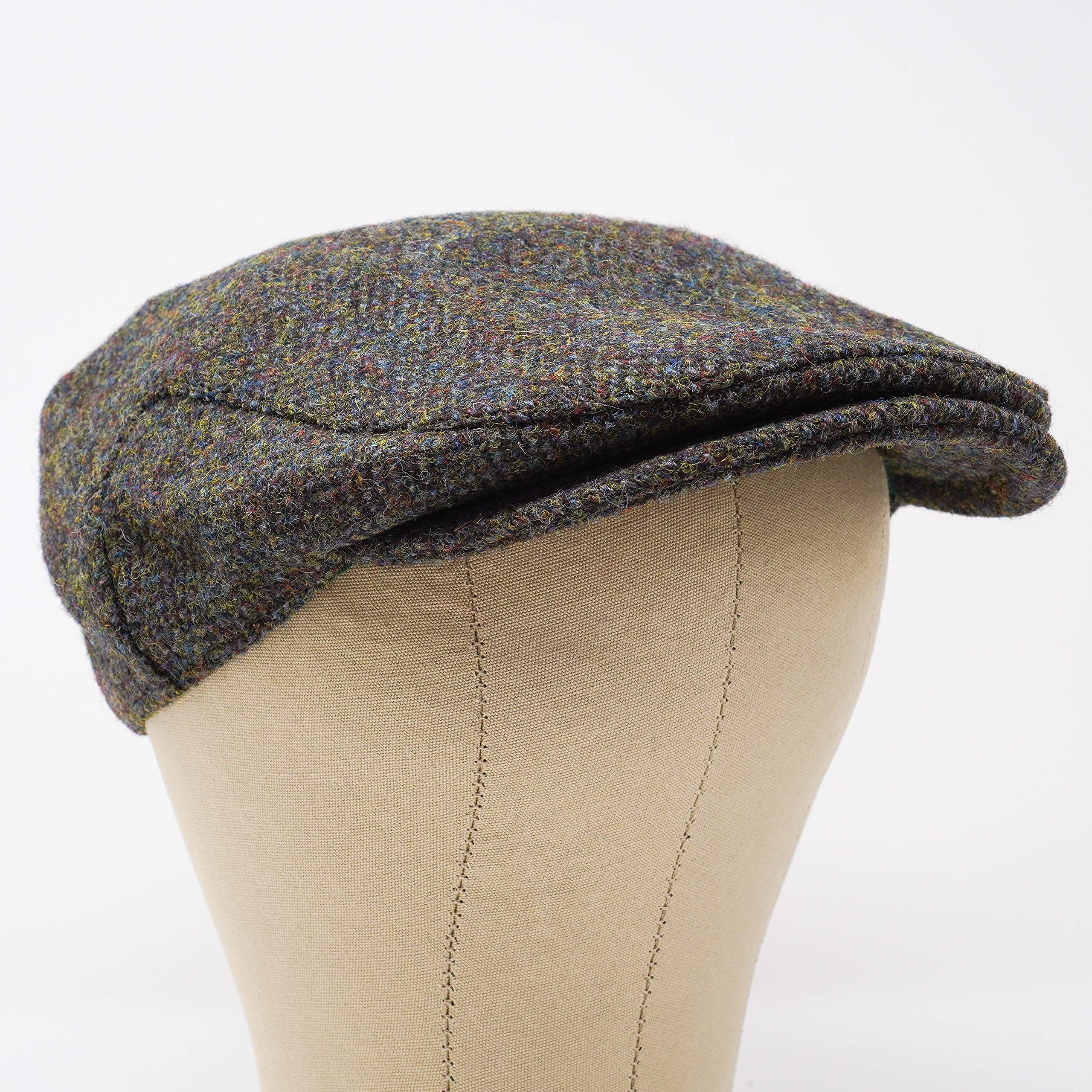 BORGES & SCOTT Gorra Plana Nevis - 100% Lana Tejida a Mano - Harris Tweed - Resistente al Agua