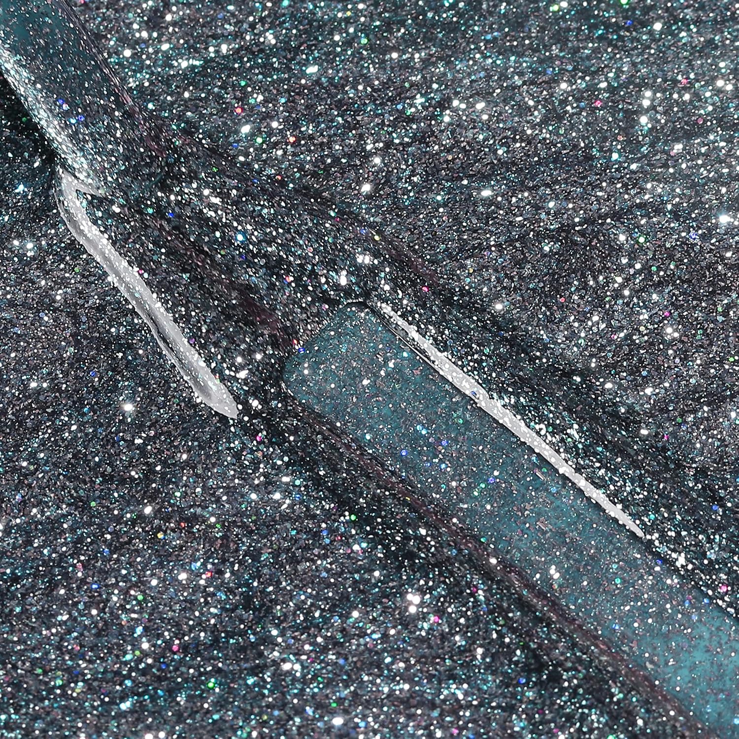 Bluesky Gel Nail Polish, Dazzling Platinum Gel BDP09 - Style Headlines. Dark Blue Glitter, 10ml (Requires curing under UV or LED Lamp) - Image 4