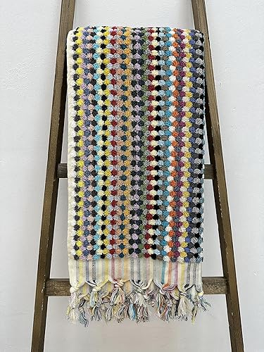 Miniatura 8 de Toalla turca orgánica de 33 x 72 pulgadas, toalla de baño turca, toalla de playa, multicolor suave % 100 algodón esponjoso, toalla de mano facial,