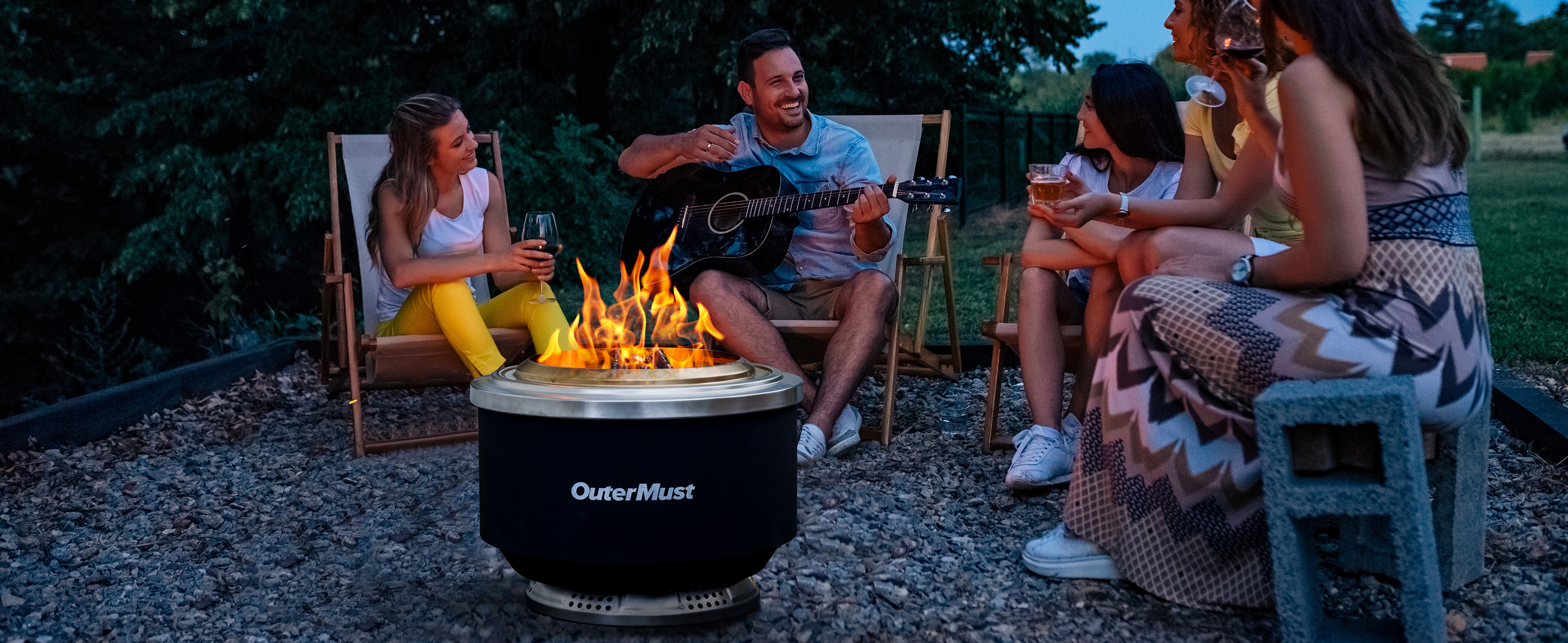 Amazon.com : OuterMust 24 Inch Smokeless Fire Pit for Outside with