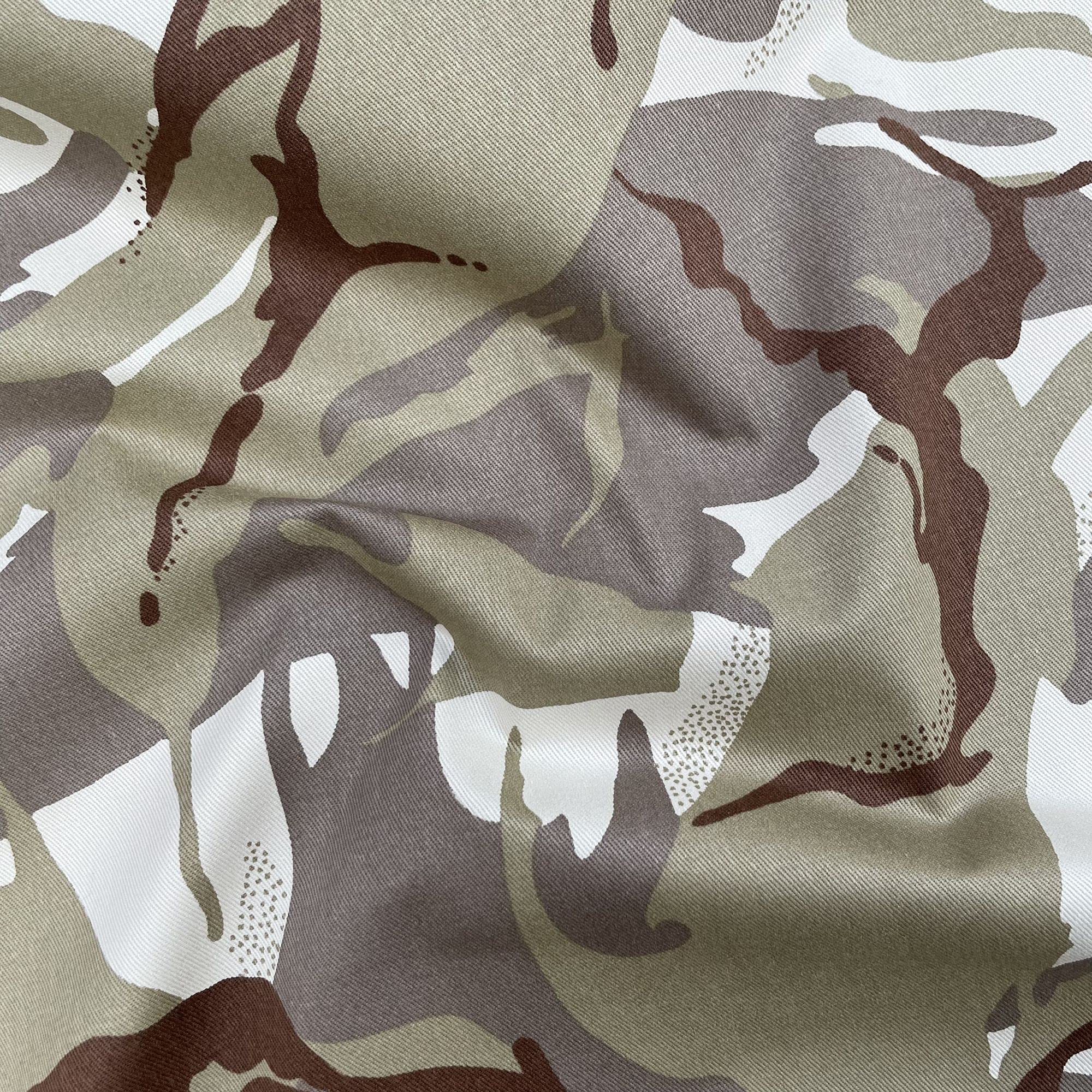 Tissu coton woodland camouflage gris noir | Tissu fil & compagnie