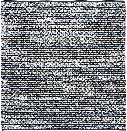 Miniatura 3 de SAFAVIEH Cape Cod Collection CAP363A - Alfombra cuadrada de 10 pies, hecha a mano, de tejido plano, de yute y algodón, para sala de estar, comedor y