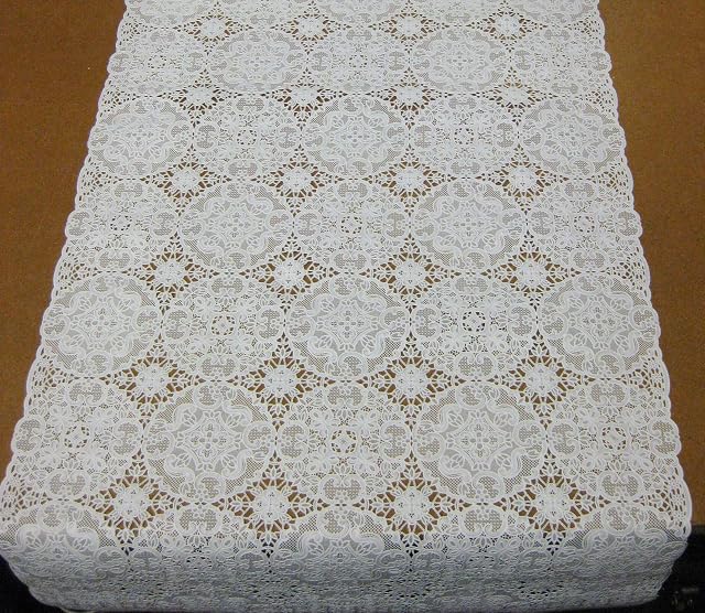 Ks Plastic Lace, Tray Cloth, Table Runner White Sophia Design 180cm Long 50cm Wide