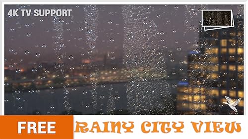 vista da cidade chuvosa grátis HD - chuva romântica durante as férias de natal na sua TV HDR 8k 4k e