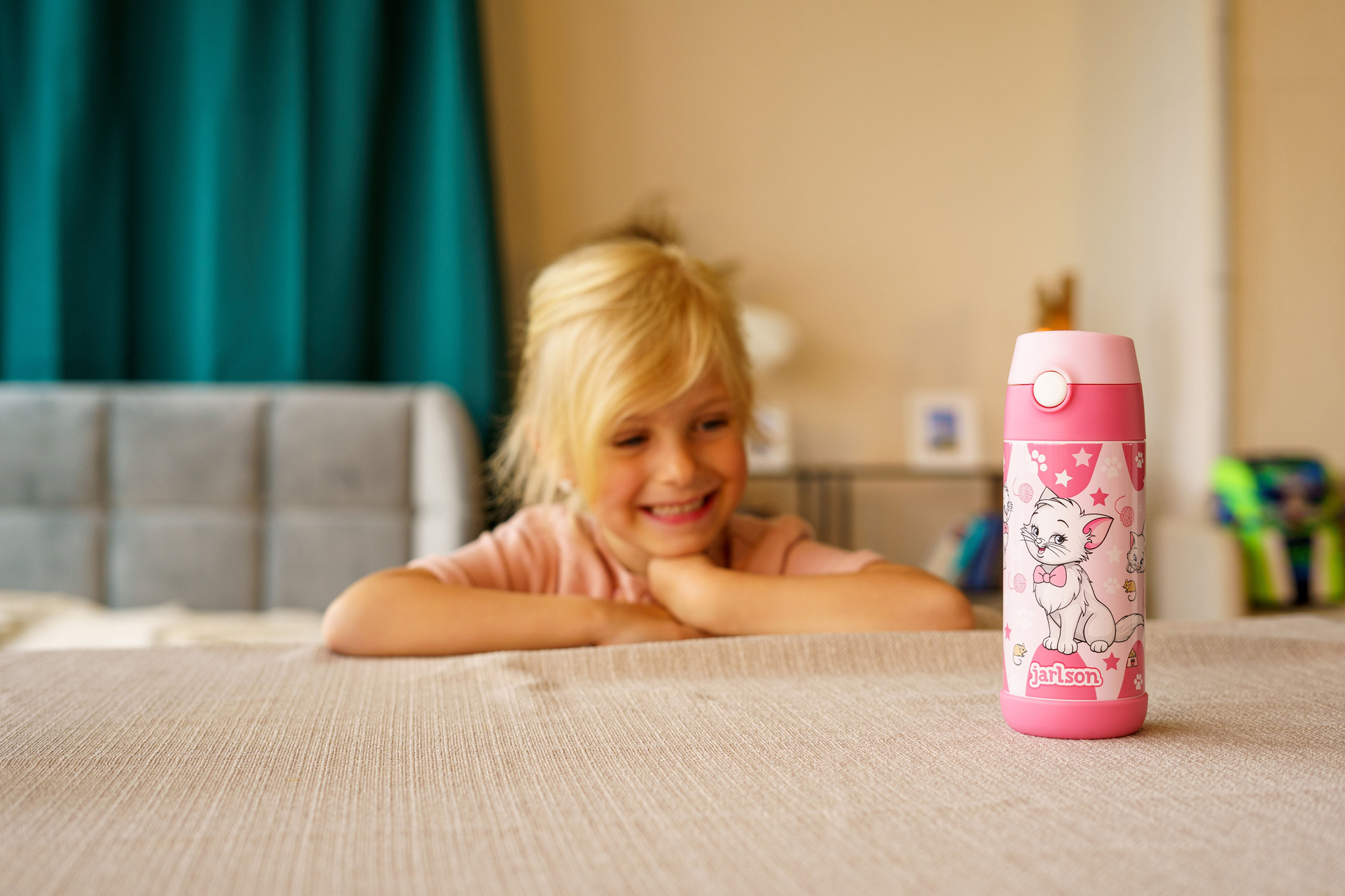 King Lion Aslan Kinder-Wasserflasche – 590 Ml, Edelstahl, Isoliert, Mit Strohhalm, Auslaufsicher