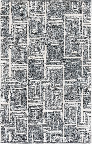 Miniatura 7 de Safavieh Metro Collection - Alfombra cuadrada de 6 pies, color negro y marfil, hecha a mano de lana abstracta moderna, ideal para zonas de alto