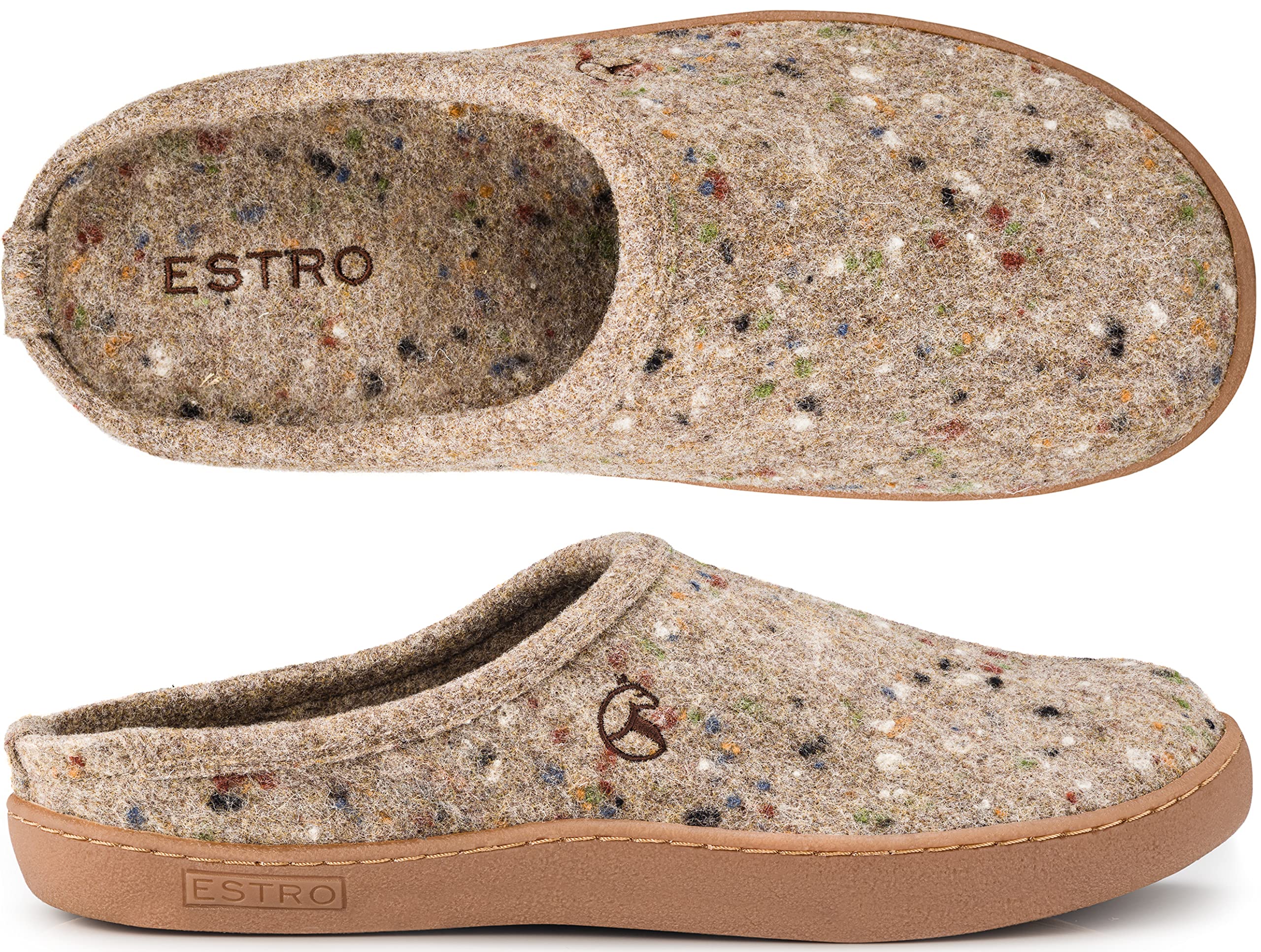ESTRO Zapatillas Casa Hombre Cerradas - Pantuflas Hombre Fieltro Zapatillas de Casa Fieltro Babuchas Con Suela Goma DUO