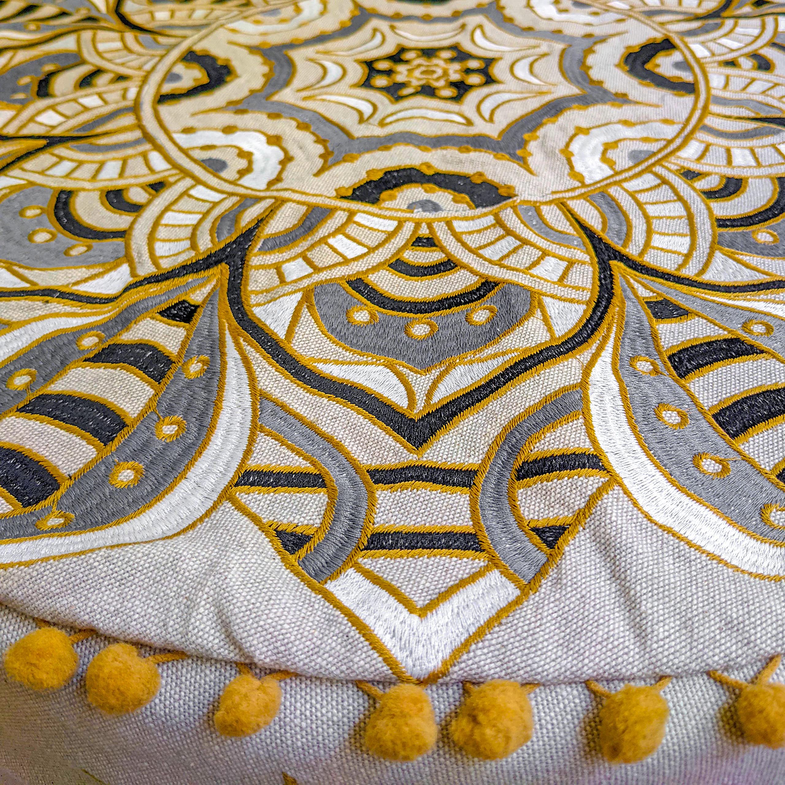 Sgabello marocchino imbottito, copertura ottomana, 60 x 20 cm, boho deco, per animali domestici, con decorazione artigianale, per meditazione, yoga e chic