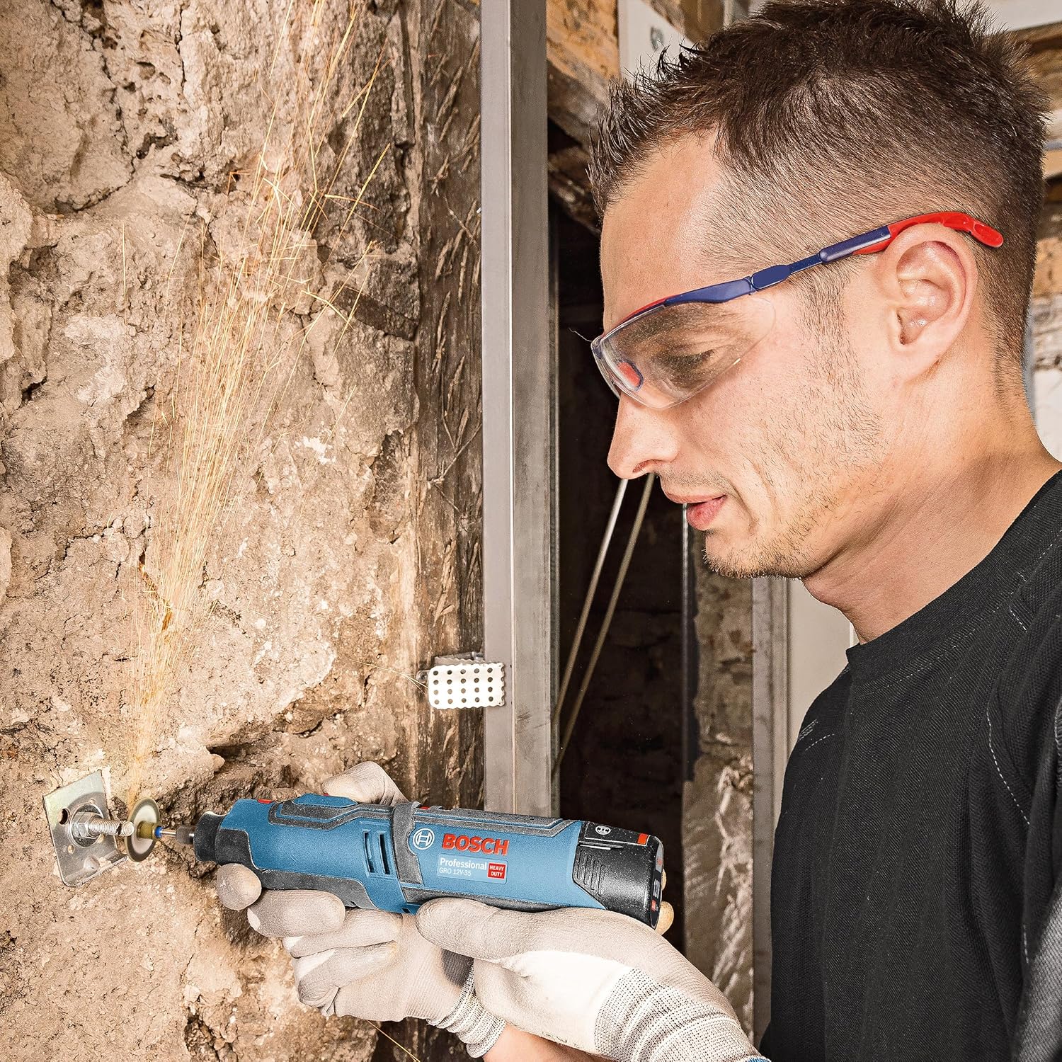 Bosch Professional 12V System GRO 12V-35 Cordless Rotary Tool (Without Battery/Charger, incl. Key, Collet, Cutting disc, Accessory Box, L-BOXX Inlay)