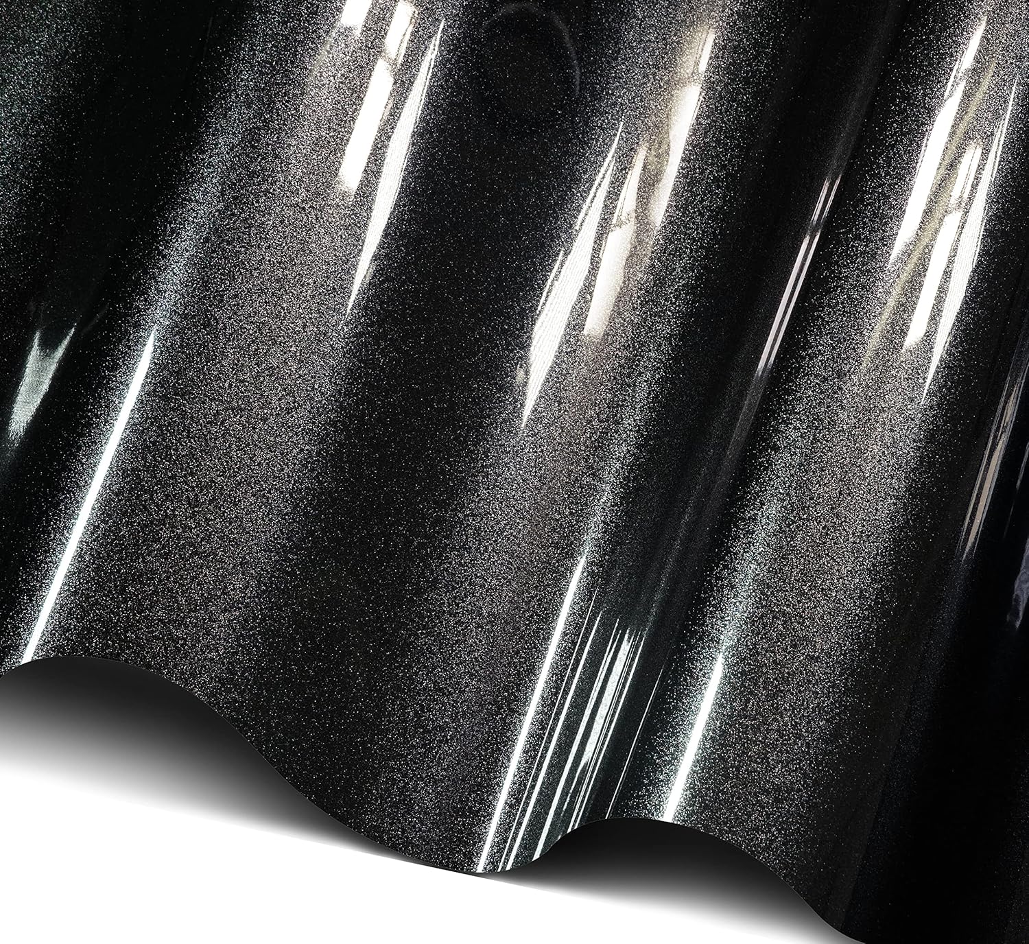 VViViD+ Ultra Gloss Metallic Premium Vinyl Car Wrap Film (100ft x 5ft, Gloss Heavy Metal Black)