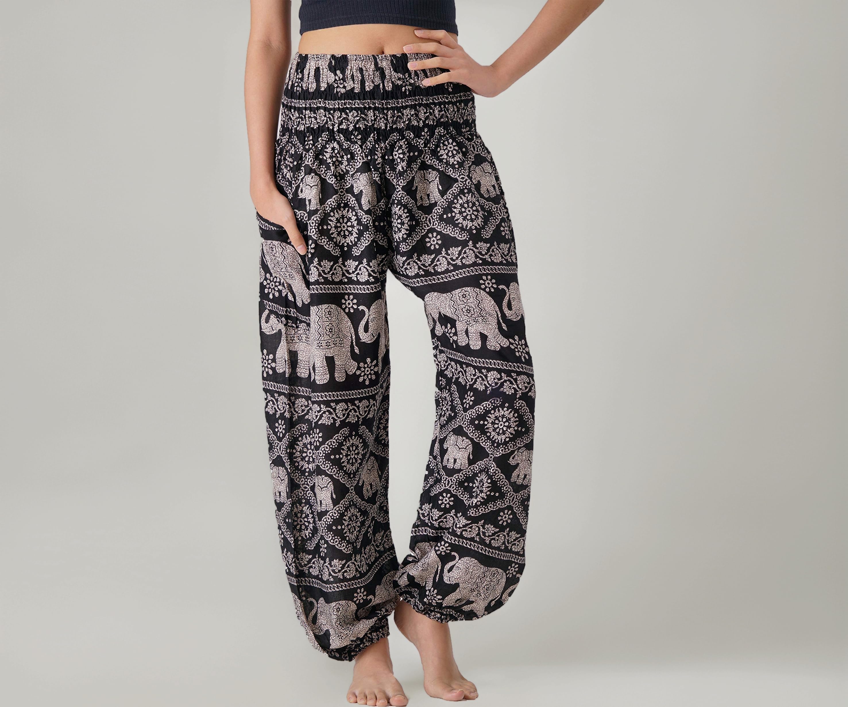 Harem Pants Women Yoga Boho Clothes with Pockets