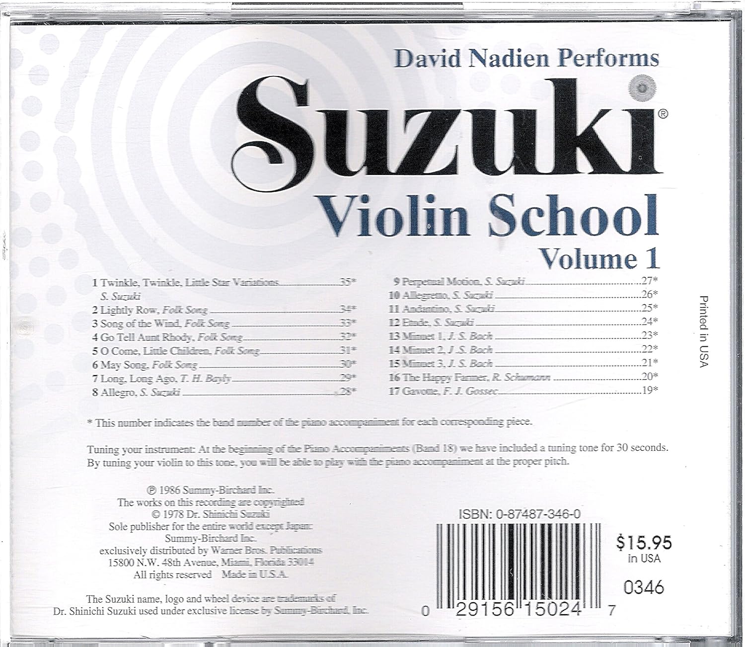 Suzuki Violin School CD, Volume 1