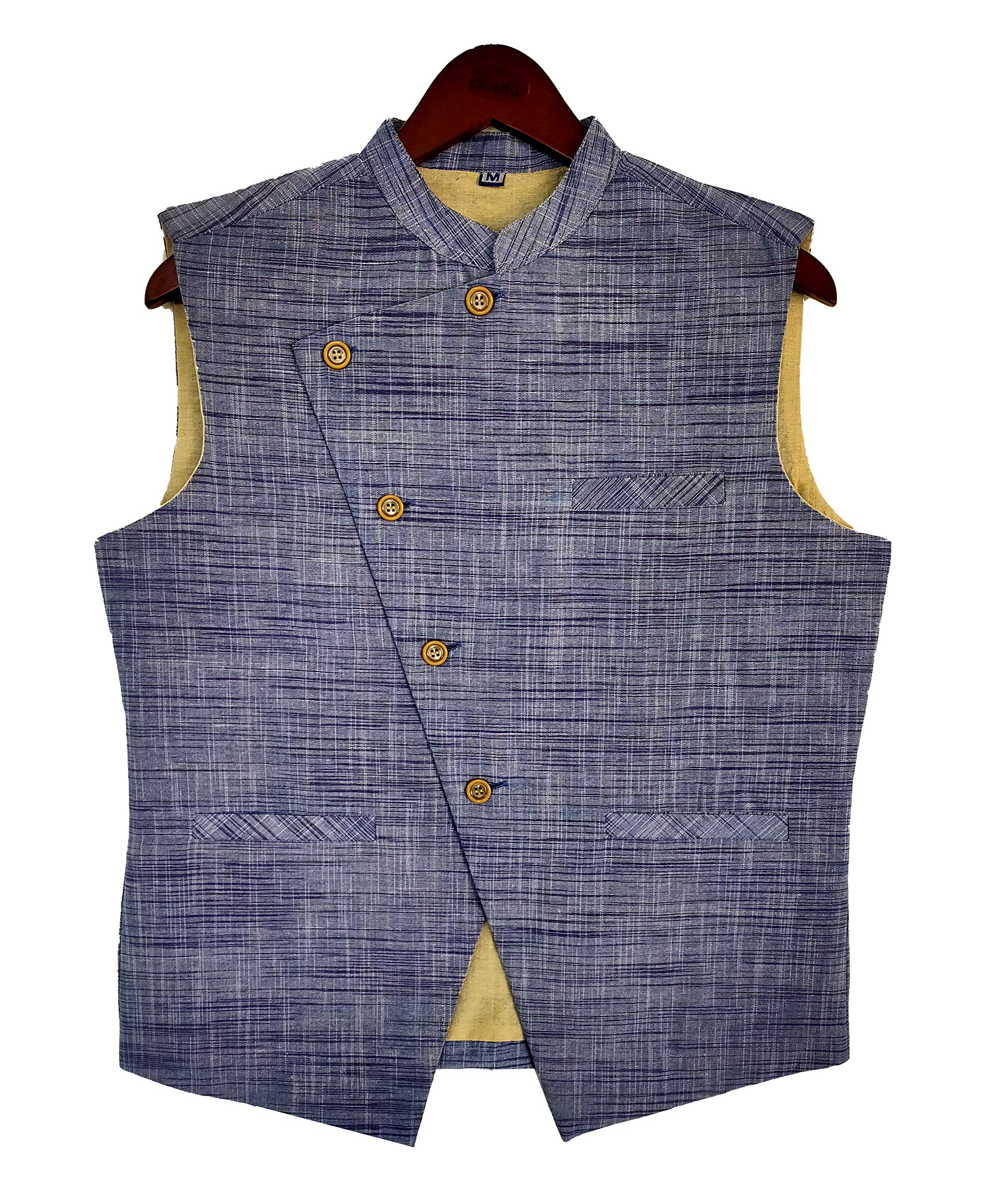 latest chikan Men's Cotton Festive and Casual Nehru Jacket Vest Waistcoat : Multiple Colors,42-picture-42