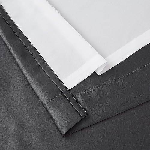 Miniatura 7 de HLC.ME Jefferson - Cortinas ligeras de seda sintética semitransparente con forro de microfibra y ojales para ventana de dormitorio, comedor y sala