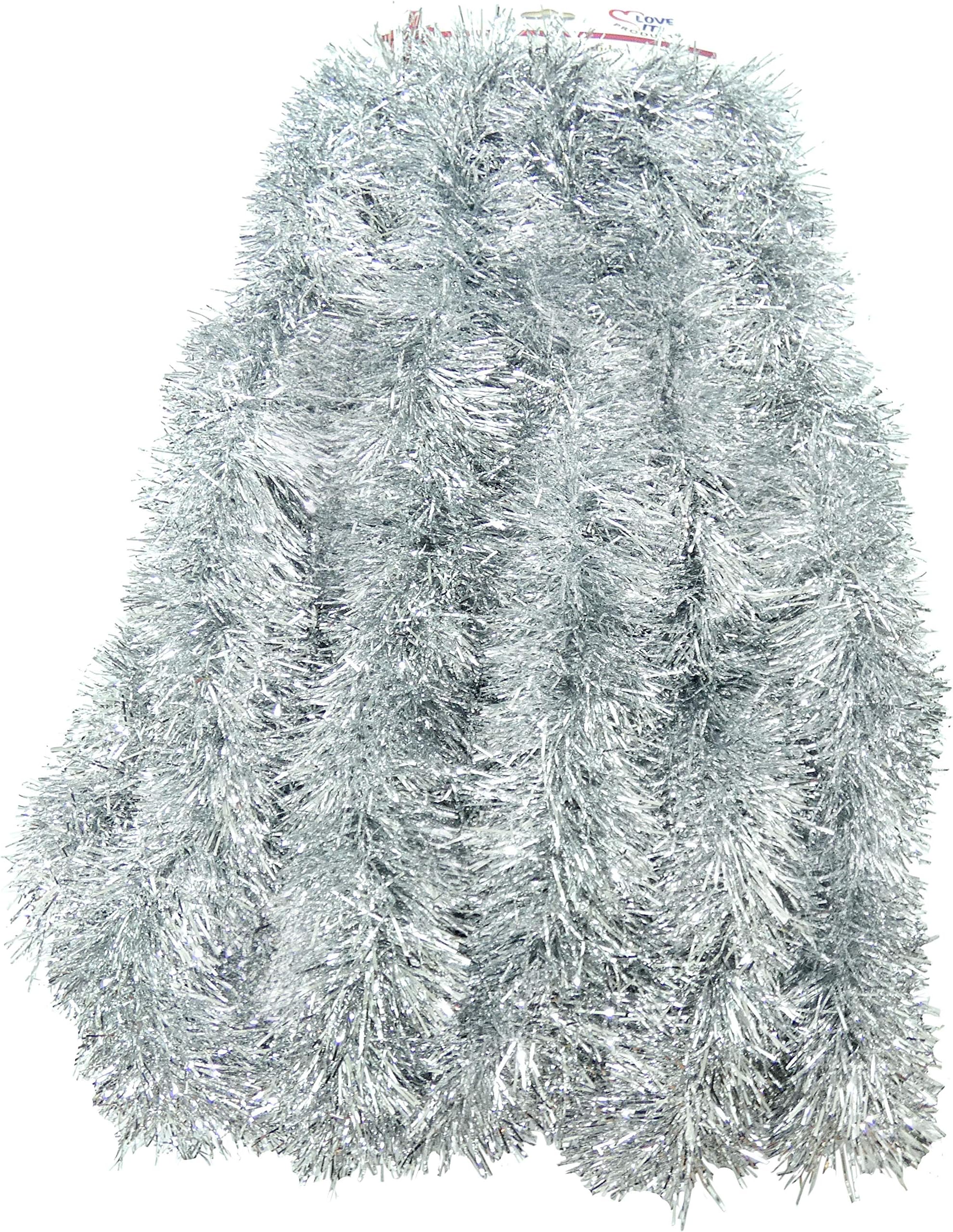 Tinsel Garland 25 ft, Perfect for Christmas, New Year's Eve Celebration, Wedding, Birthdays, Festivities, Special Events, Decorative Accents-1 Silver, 25 ft. Long