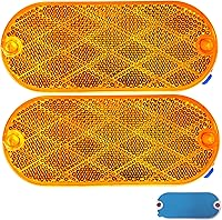 Vista 11 de Reflectores ovalados rojos/ámbares autoadhesivos o con montaje para taladrar, montaje rápido SAE 13 DOT (Rojo, 6)