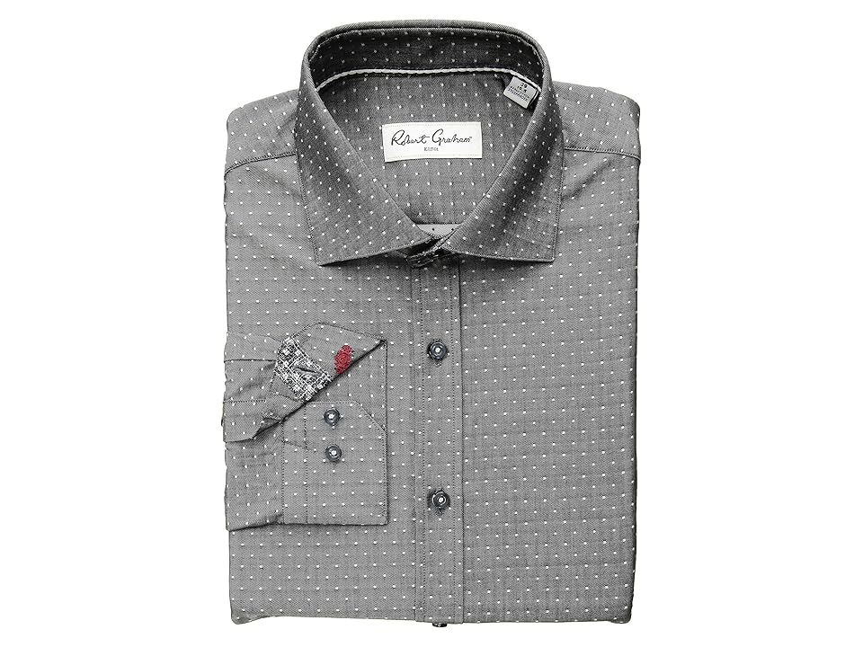 

Robert Graham Denis Solid Dot Long Sleeve Dress Shirt (Black) Men's Long Sleeve Button Up
