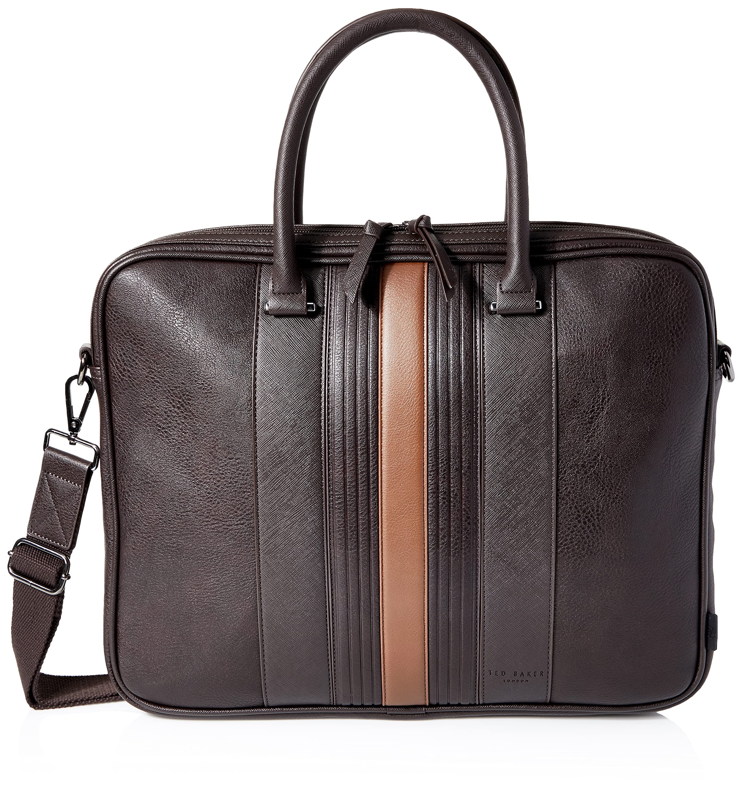 Ted Baker london nevver-striped pu document bag, brn-choc