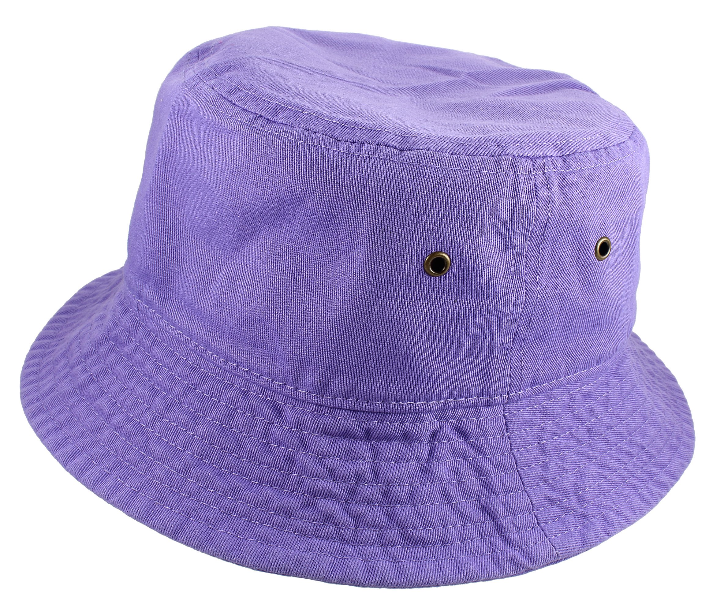 Solid Color 100% Cotton Bucket Hat For Women And Men Packable Travel Summer Beach Hat 1900-Lavender-L/XL