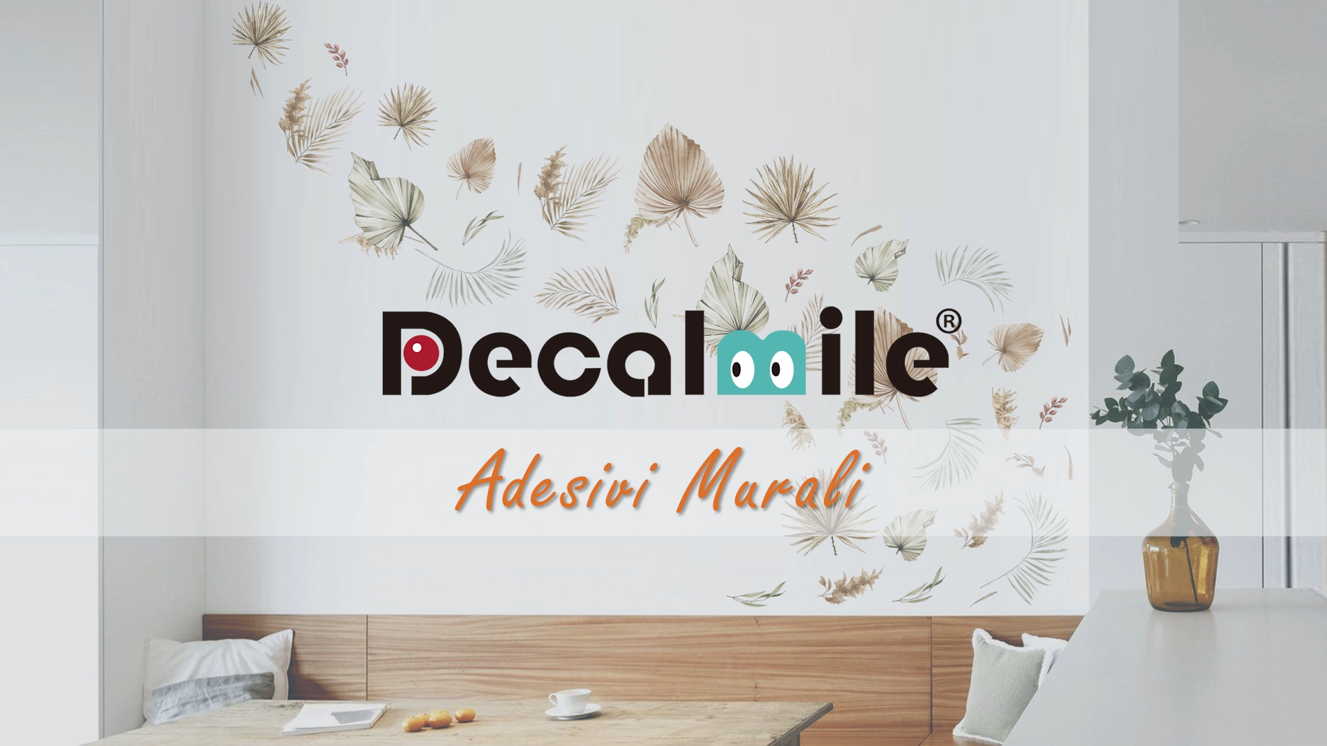 Adesivo Murale Palma 80x67 Cm – INDIGOS UG – Decorazione In Vinile Opaco Per Pareti, Porte E Mobili