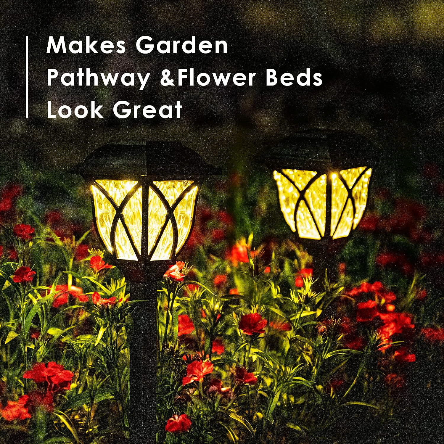 SOLPEX 6 Pack Solar Outdoor Lights, LED Decorative Solar Garden Lights, Solar Outside Lights for Yard, Landscapes, Gardens, Pathways, Walkways and Driveways