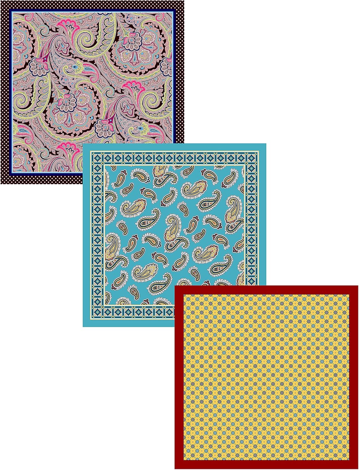 BELLUNO Pocket Square 6 pcs with 3 Folds Holders, Penetrating Printed Handkerchiefs Set for Men - Image 2