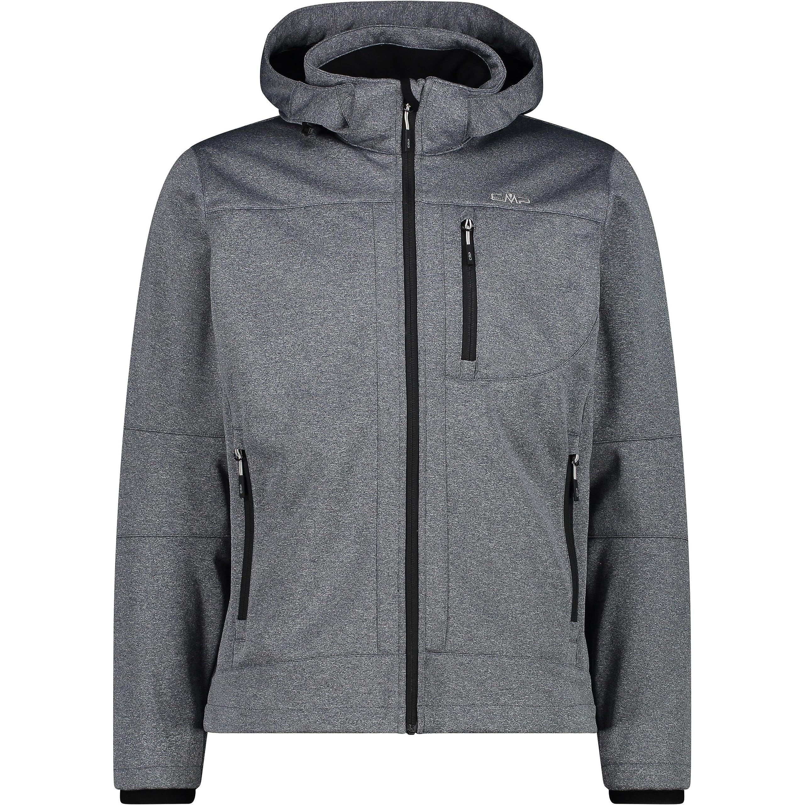 CMP - Man Jacket Zip Hood, Black Mel.-Ice, 46