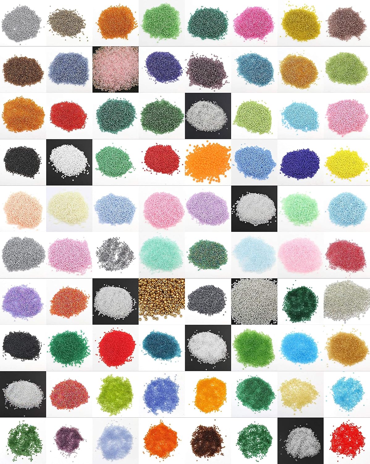 Perlin Glass Seed Beads 2 mm 11/0 Round Mini Small Pony Beads 75 Colours Set 1.5 kg Bead Set for Jewelry Making Earrings Bracelets Pendants Waist DIY Handmade Crafts