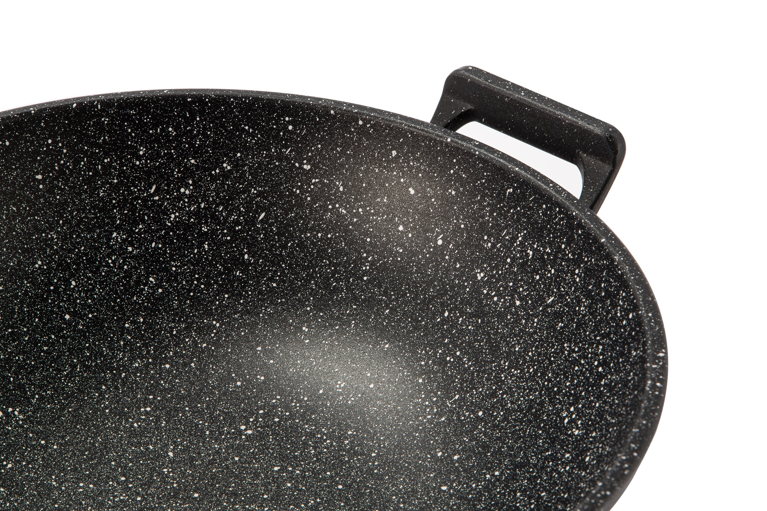 Barazzoni Le Cotture Speciali Wok con Coperchio in Vetro Temperato, Diametro cm 32, Alluminio Pressofuso con Rivestimento Marmotech a 5 Strati. Made in Italy.