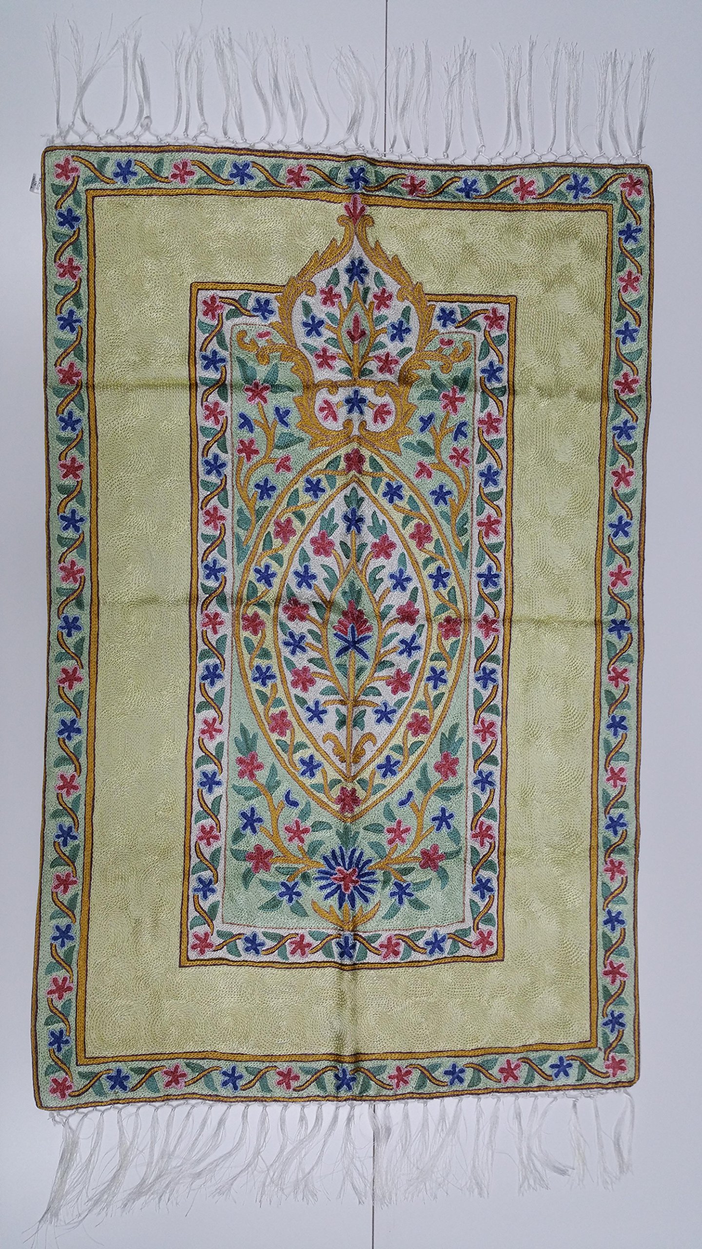 Kashmiri {B8} Handmade Wool Prayer Mat Musallah Jaan Namaaz Adult Size RRP £120