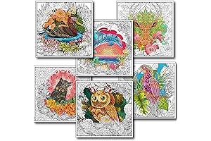 Large Adult Coloring Poster: Animal Mandala Designs for Stress Relief