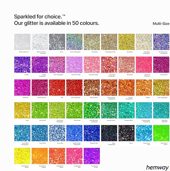 Hemway Ultra Sparkle Glitter Fluorescent Peach Orange 100g Multi Size