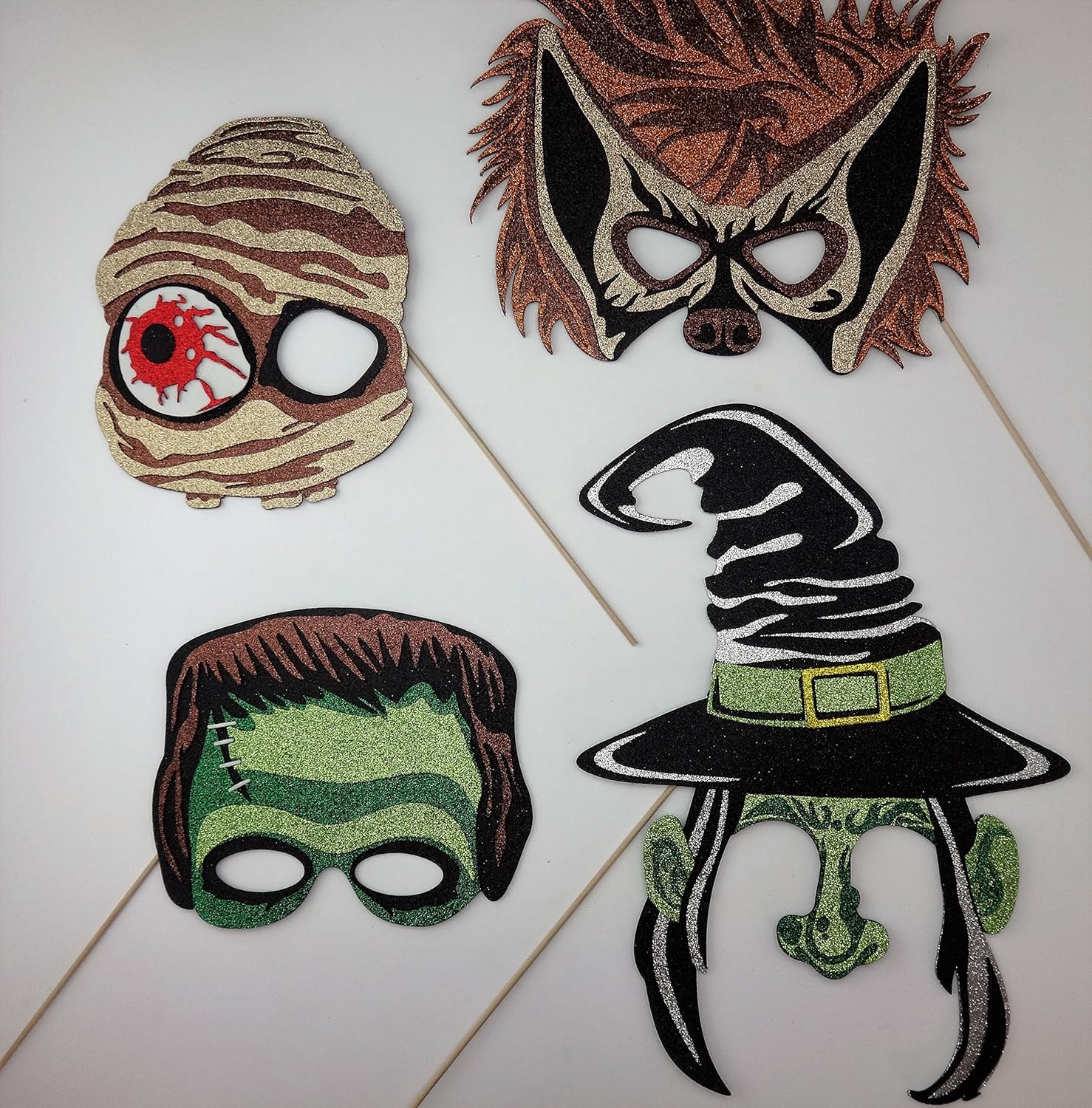 Halloween Photo Booth Party Props Mustache on a Stick Booooo Designer Photo Booth