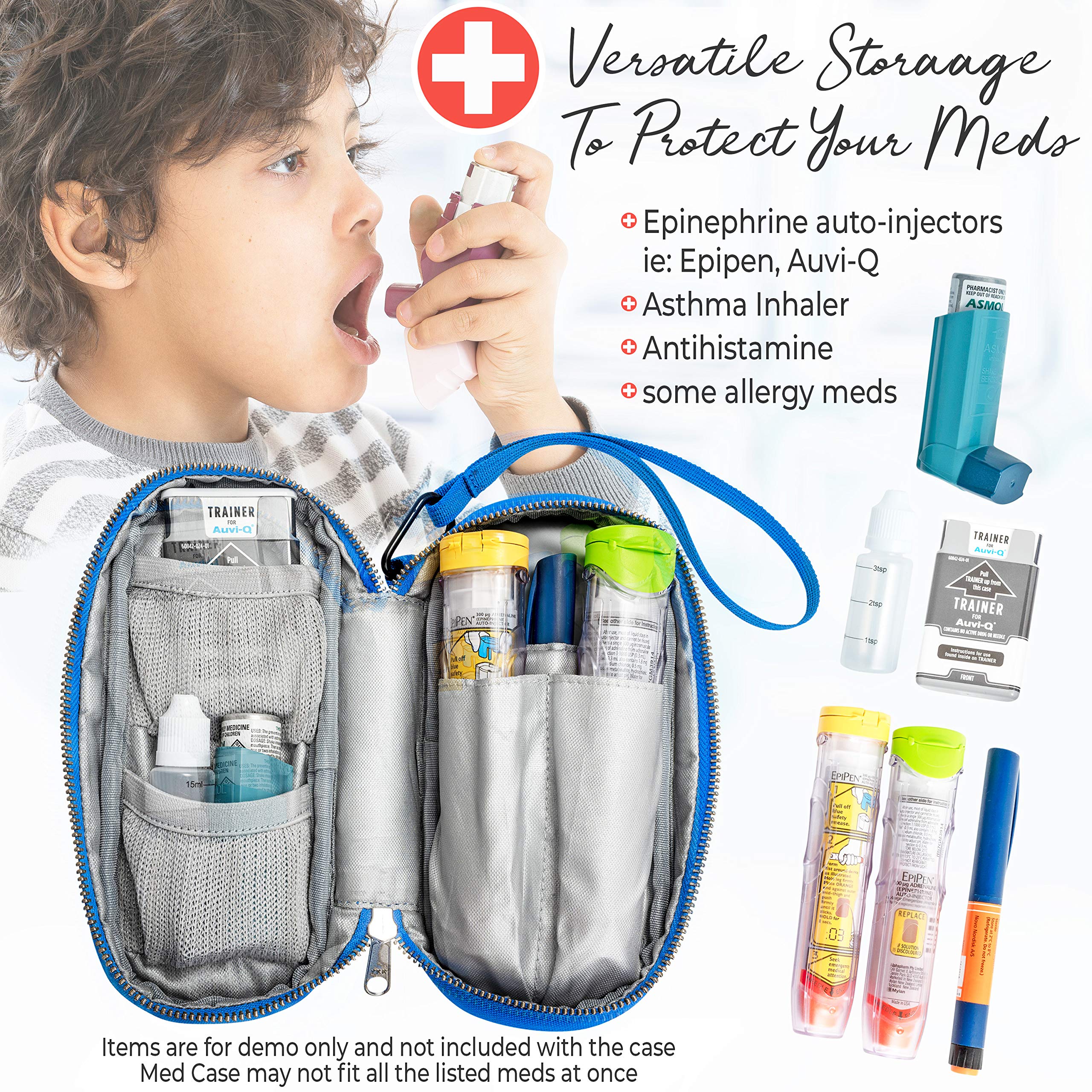 PracMedic Bags Epipen Carrying Case for Kids Insulated, Holds 2 Epi Pens, AuviQ, Asthma