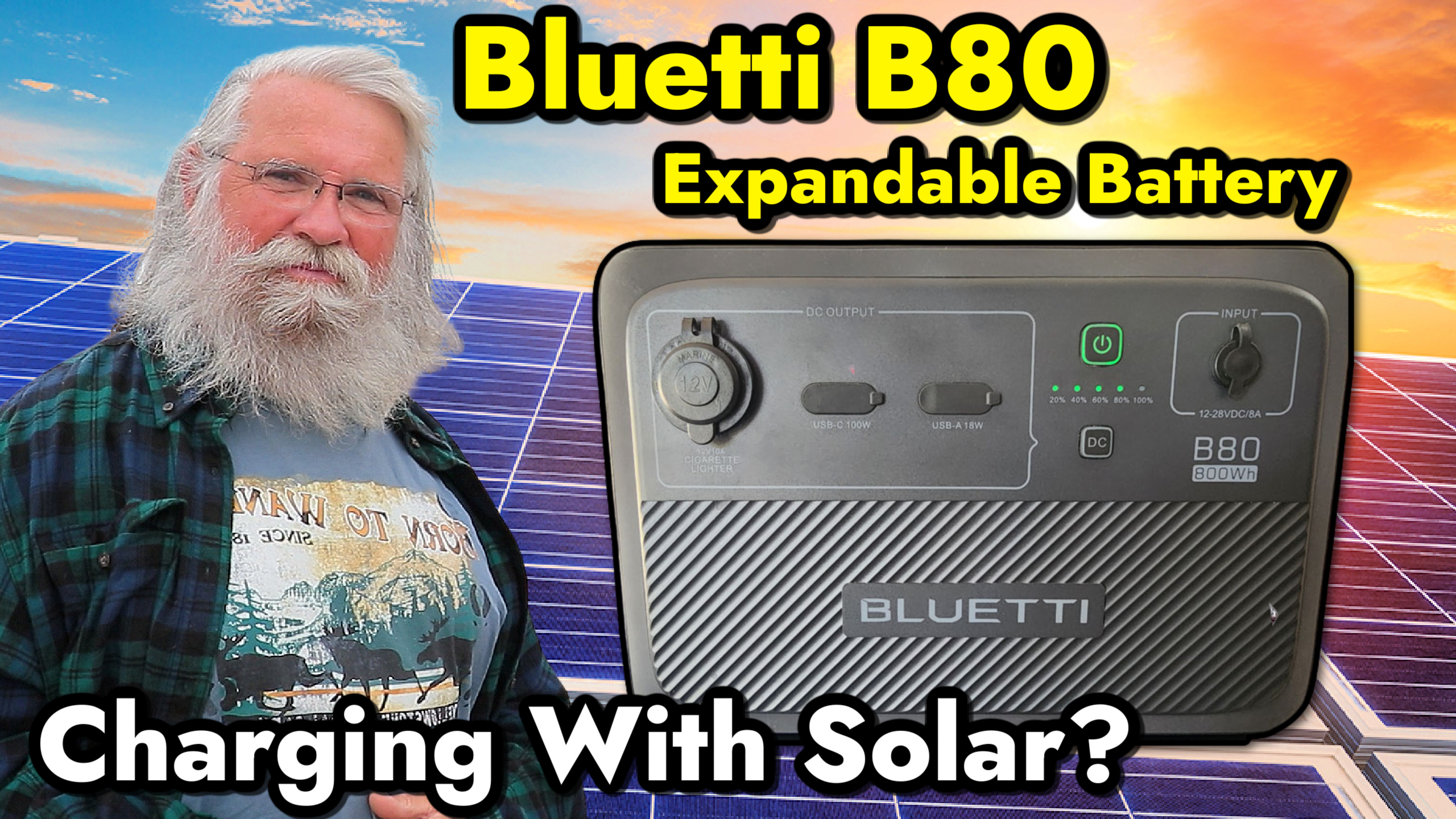 Watch BLUETTI Expansion Battery B80 806Wh How to Charge with Solar