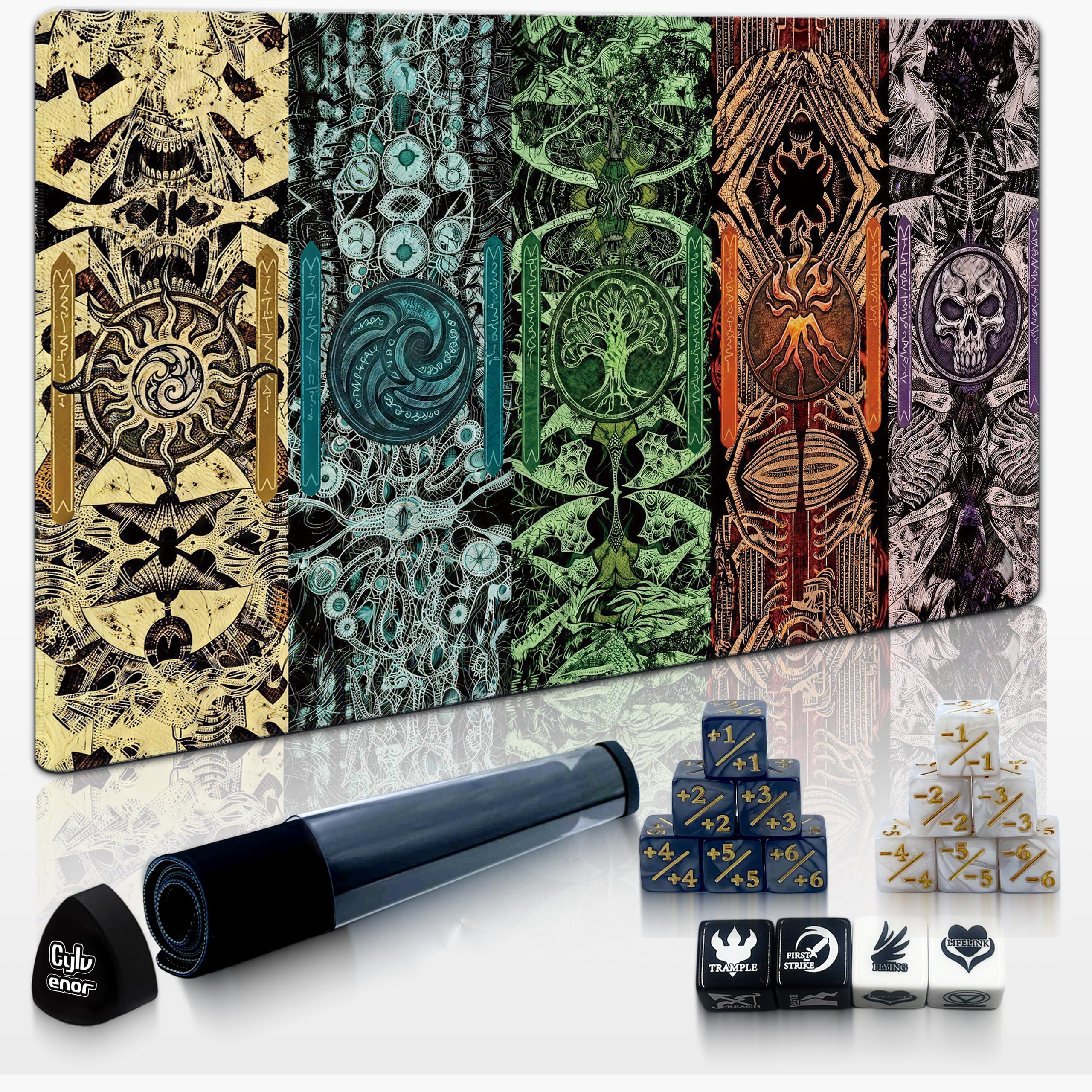 Cylvenor 24"x14" MTG Playmat, Elemental Totems, Classic Series — image 1