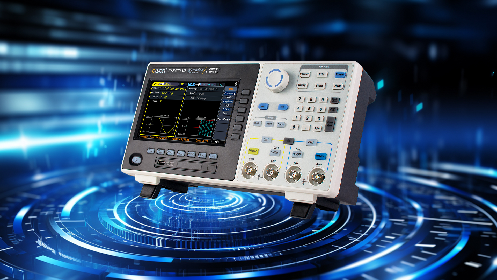 Generatore Di Funzioni OWON XDG2030 30MHz - 2 Canali, Forme D'onda Arbitrarie, 14 Bit - Foto 10